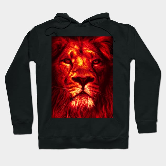 Lion Red Hoodie by RockettGraph1cs